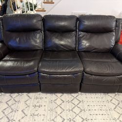 Leather Sofa + Loveseat Set