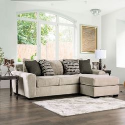 Brand New Real Sectional Made In The USA  Dark Beige Last A Lifetime Rustic Traditional Sectional Sofa 