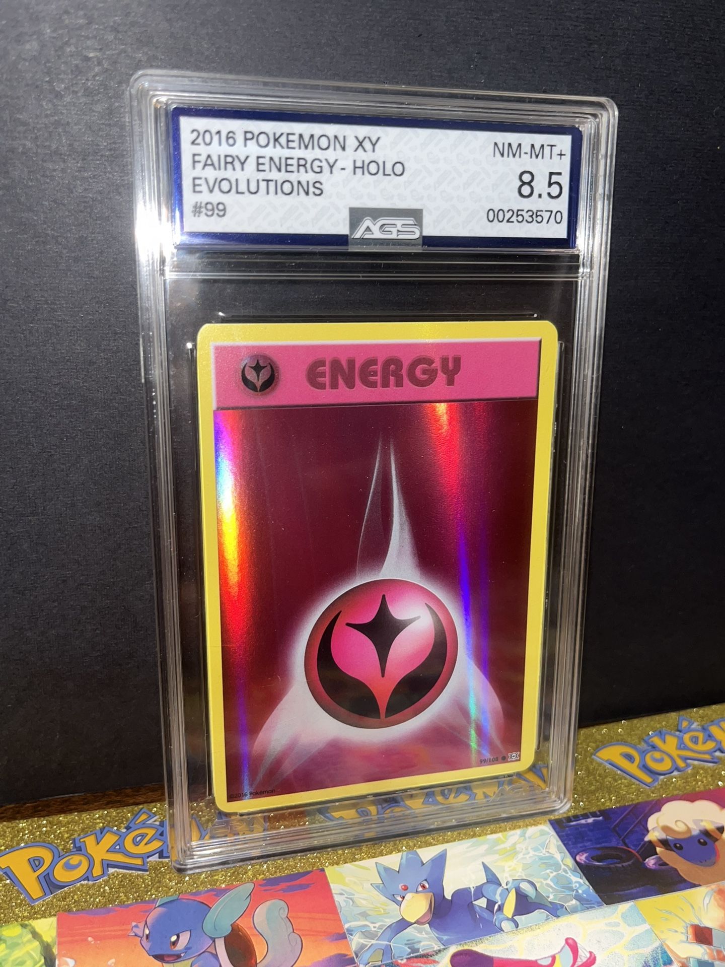 2016 Pokémon XY Fairy Energy -Holo Evolutions AGS Graded 8.5 Near Mint -Mint +
