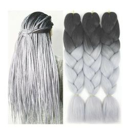 Grey Braiding hair Braid in Hair (24 Inc