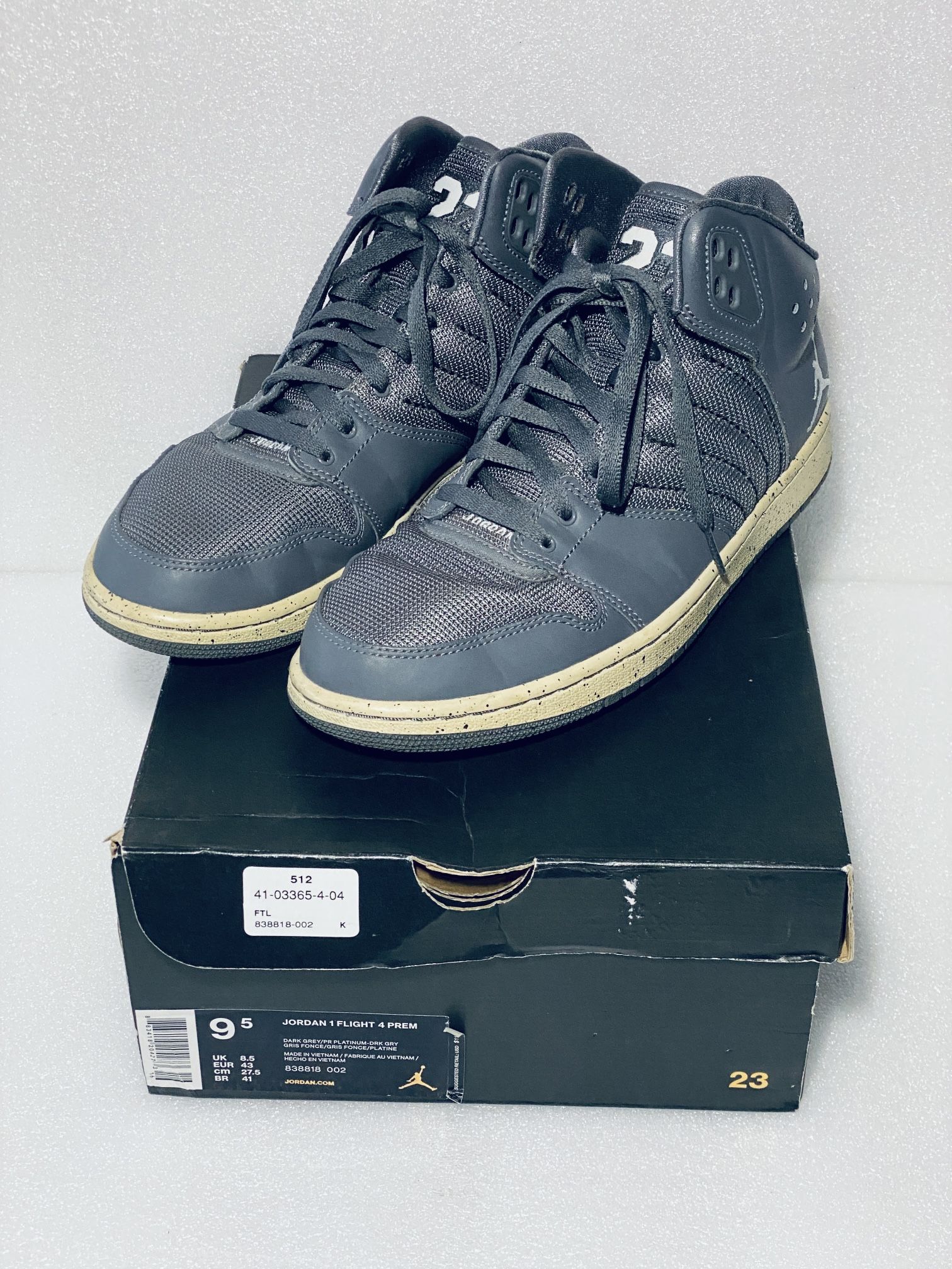 Jordan Flight Premium Size Platinum/Dark Gray Men's Shoes