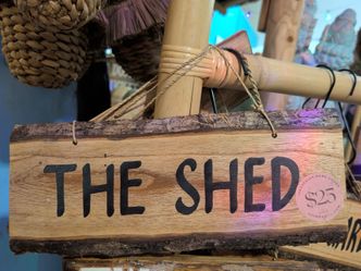 The Shed Rustic Wood Hanging Sign