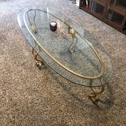 Gold And Glass Coffee Table