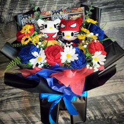 Batman Spiderman Kitty Couple  Bouquet 💐