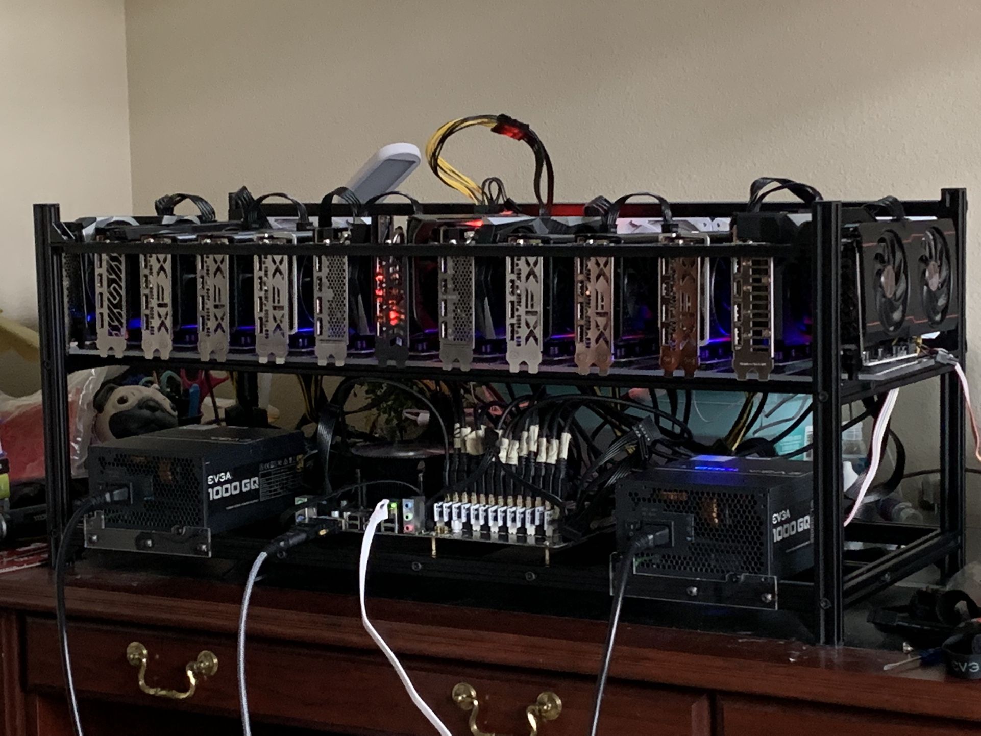 Custom Mining Rig - 13 GPU - RADEON 6600xt