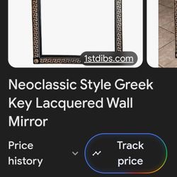 Neo classic Style Greek Key Lacquered Wall Mirror 