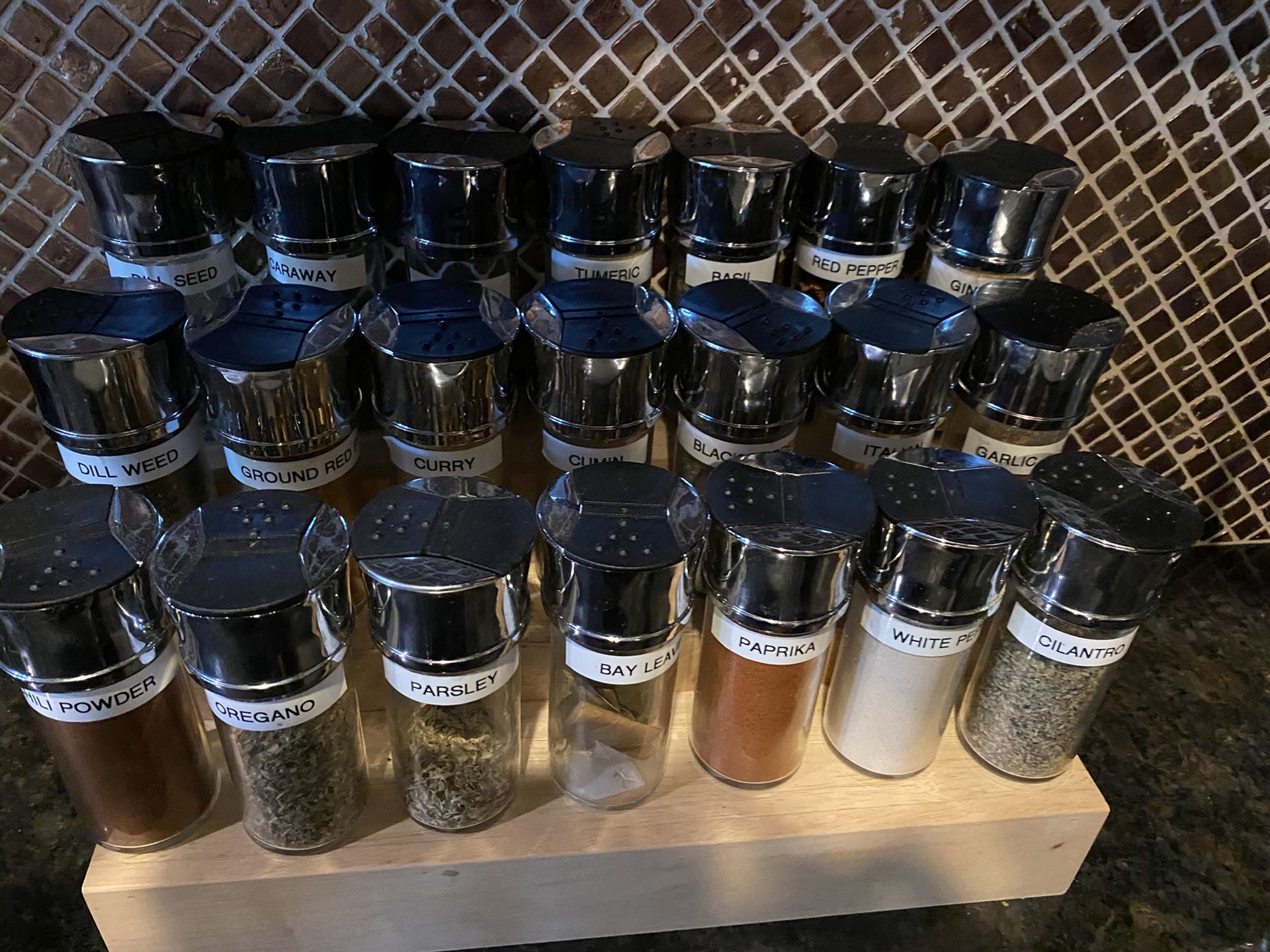Spices with spice jars -