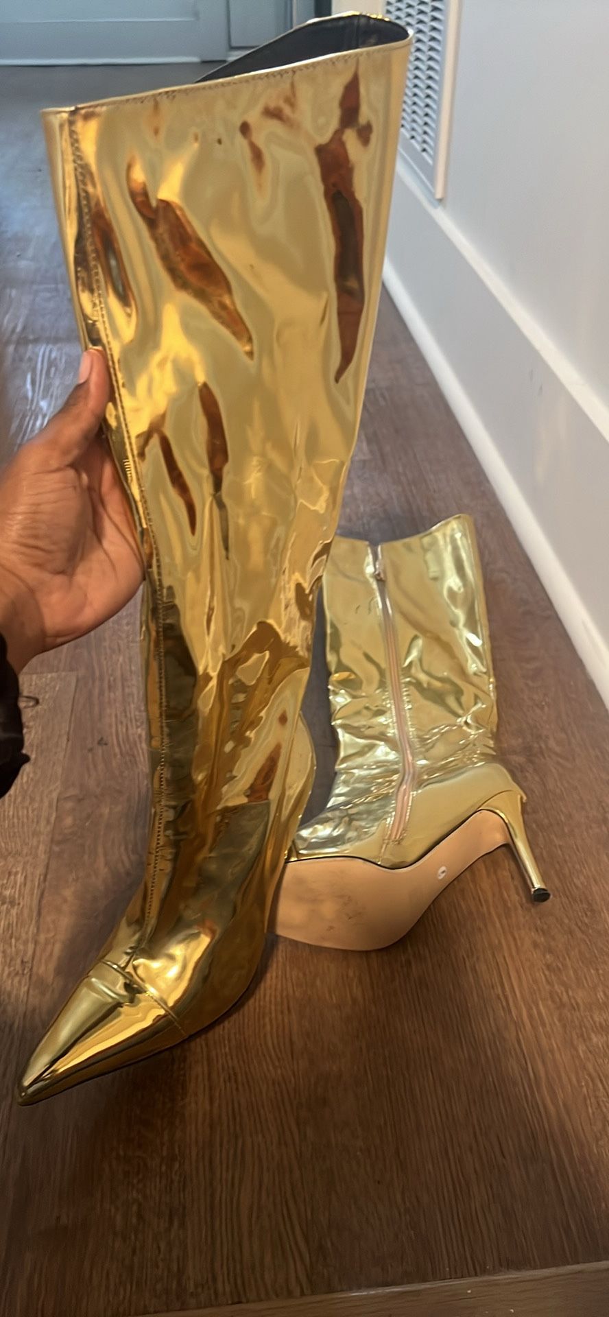 Gold Heel Boots