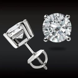Moissanite Stud Earrings 1.0 CT Authentic Passes Diamond Tester