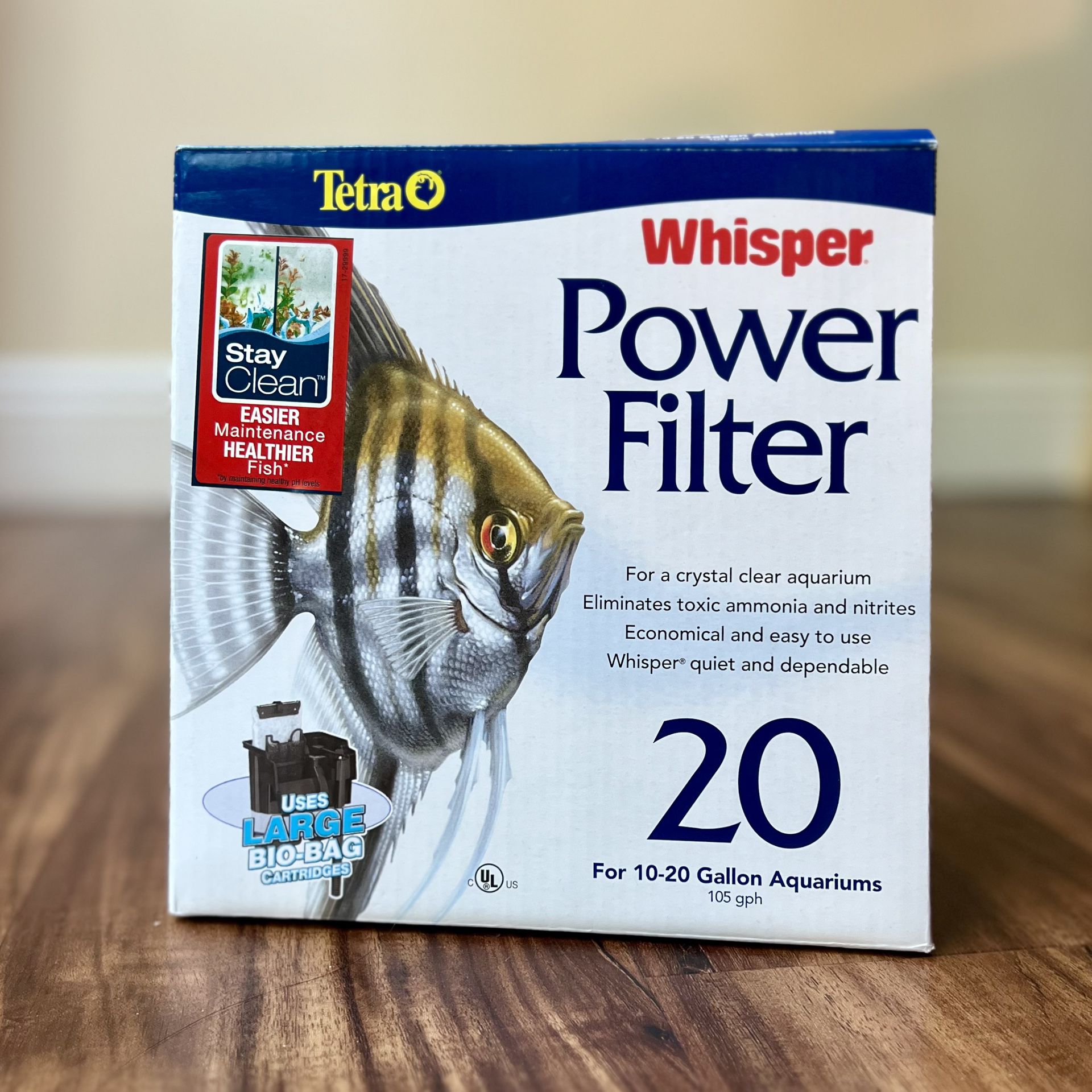 Tetra Whisper Power Filter for Aquariums, 3 Filters in 1, 20 Gallons 