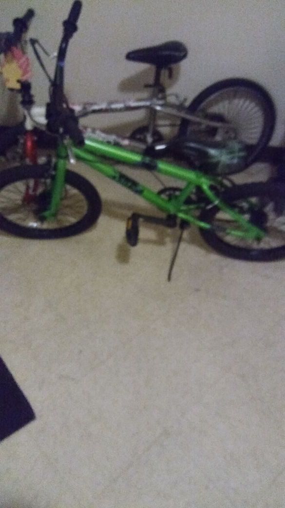 Green kids mongoose Bmx bike