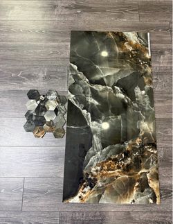 24x48 Black Onyx-Look Porcelain Tile ✨ Luxury Polished Finish