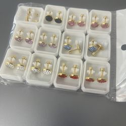 aretes baño de oro 14