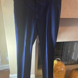Men’s Navy Flat Front Pants - Size 36/32