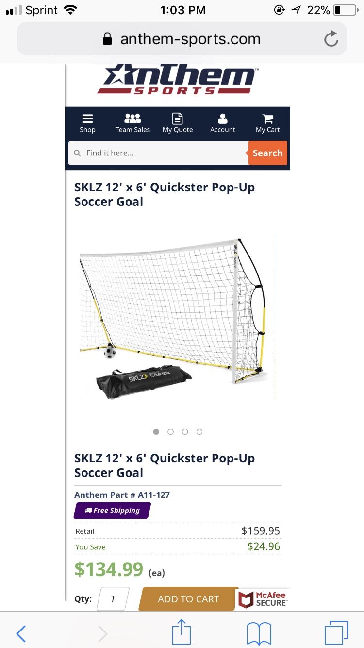 POP UP SOCCER GOAL 12 x 6