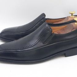 MEZLAN 'Azores' Mens Black Leather Slip On Loafer Size US 10 M Dress Shoes Spain