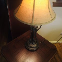 Antique Style Lamp And Material Designed Shade 