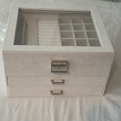 White Velvet Jewelry Box New 