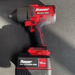 Bauer 1/2” Impact Wrench + 20V 12AH Battery