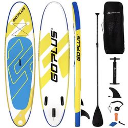 NIB Costway 132 in. Inflatable Stand Up Paddle Board 6 ft. ft. Thick W/Leash Backpack Aluminum Paddle