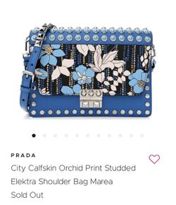 Prada Elektra Shoulder Bag Blue Very Good Condition