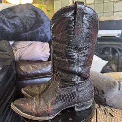 Lucchese 1883 Men's Black Cherry Cowboy Western Boots