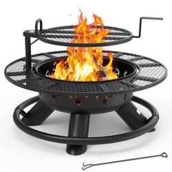 Brand New Patio Wood Fire Pit Grill 