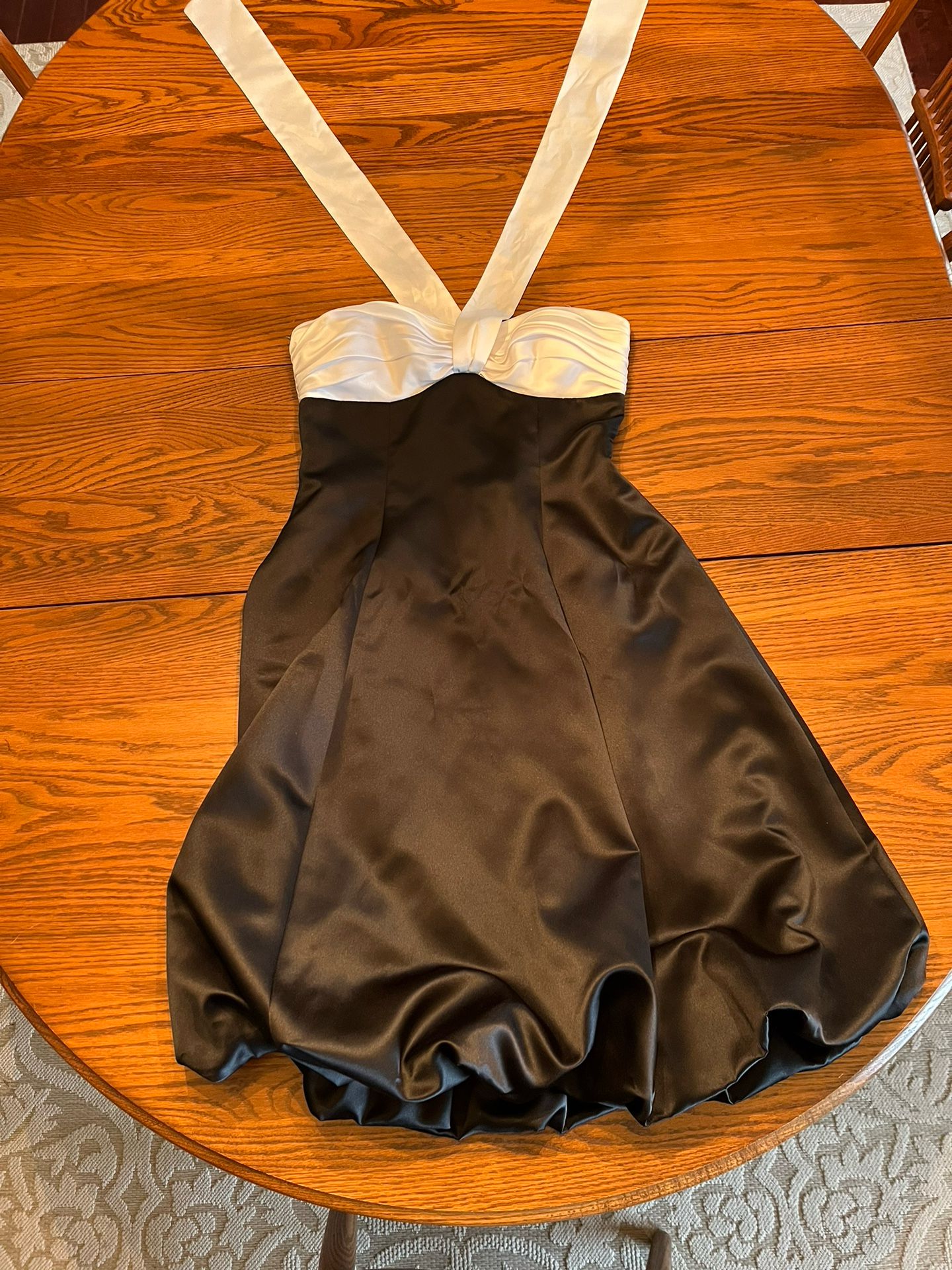 Classic Black And White Satin Prom/ Formal Dress Size 4