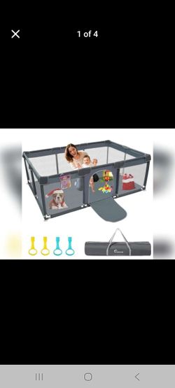 Baby Playpen,71 * 48IN Play Yard for Babies and Toddlers,Toddler Play Area Indoor,Sturdy Play Yard with Gate, Safety Baby Playpen with Soft Breathable