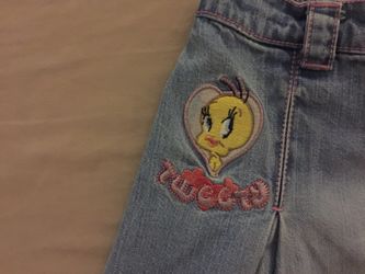 Girls Tweety Jeans Skirt