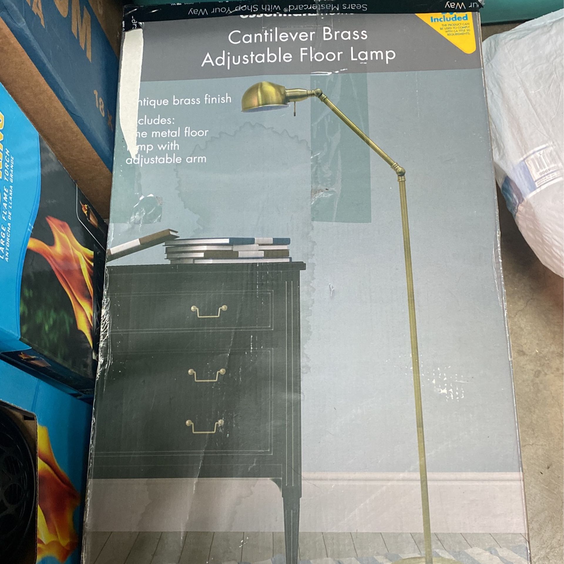 Essential Home Brass Floor Lamp