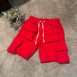 Red Cargo Shorts