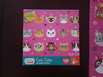 3/$10 🌟 Chuckle & Roar Cool Cats 100 Piece Jigsaw Puzzle