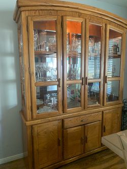 Solid Oak China hutch