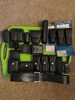 Braided leather Duty belt with all equipment holsters
