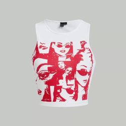 SHEIN MOD Graphic Crop Tank Top
