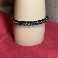 Iridescent Black Chain Link Bangle Bracelet