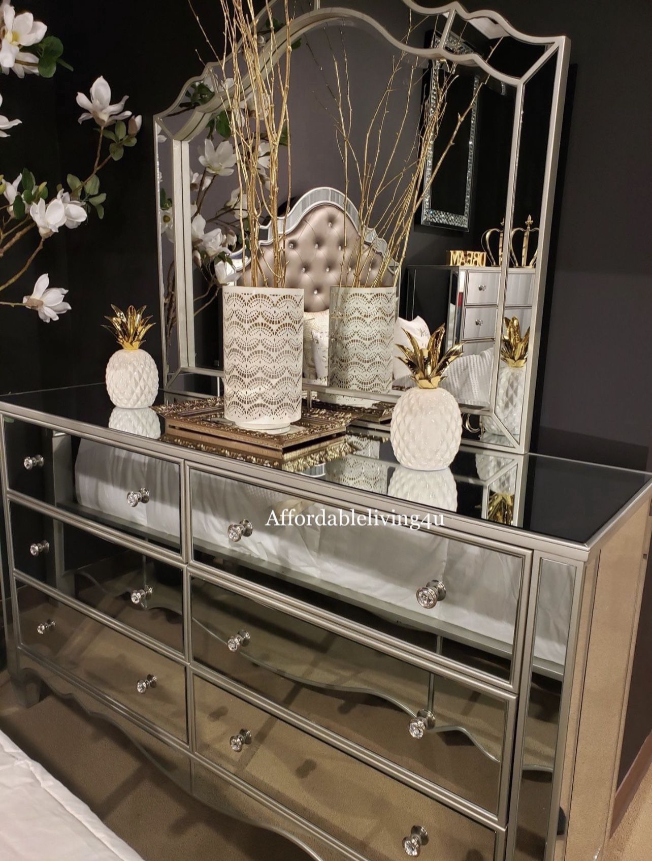 Silver Mirrored Dresser Brand New In Box