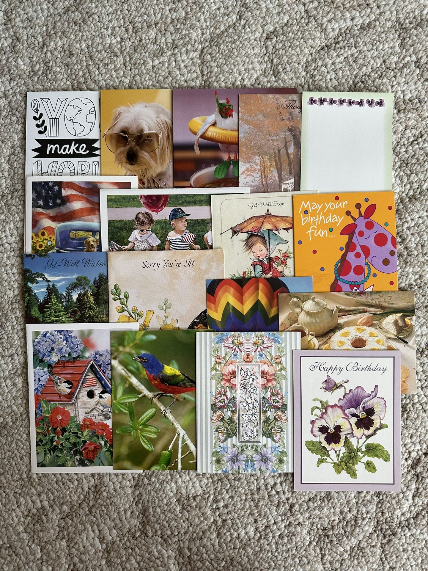 Greeting Card Assortment - Set of 17 Cards/envelopes
