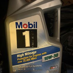 2 Pack, Mobil 1 High Mileage Full Synthetic Motor Oil 10W-30, 5 Quart,