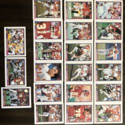 1 Set of 21 Kansas City Chiefs 1991 Trading Cards