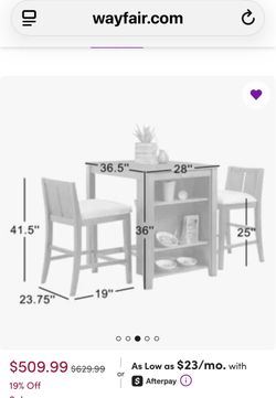 White Leia 2-Person 4 Leg Dinning Set