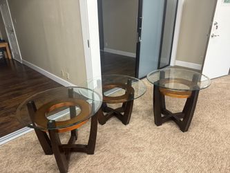 Glass coffee table set