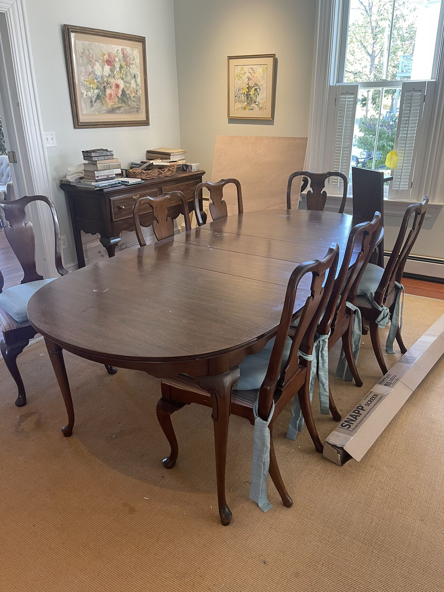 Antique Vintage Solid Wood Mahogany Dining Set