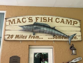Large 8’x3’ Double sided sign Wahoo on one side Barracuda on other
