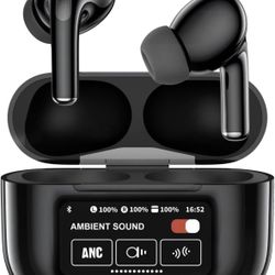 Wireless Earbuds Bluetooth 5.3 - ENC Noise Cancelling in-Ear Earbuds with Wireless Charging Case LED Display Deep Bass Earphones Headset with Built-in