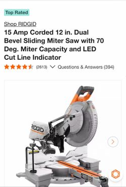 12 in rigid miter saw like new