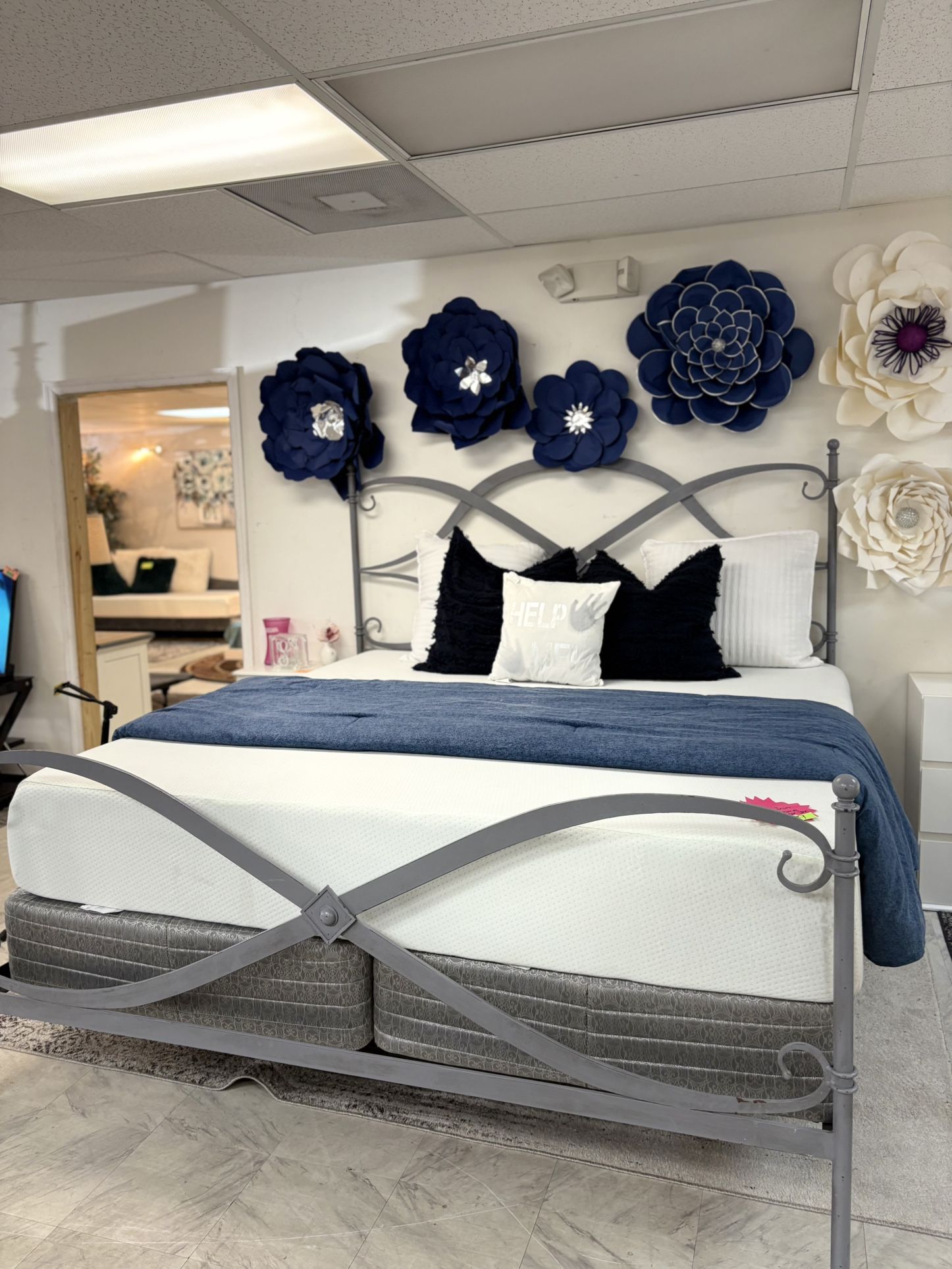 Wrought Iron King Bed Frame. Mattress and Box spring. $399.99 