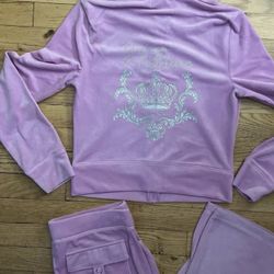 BCBG Maxazria Velour Tracksuit Pink Floral