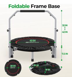 BCAN 40-Inch Foldable Mini Trampoline with Handlebar